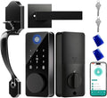 Smart Deadbolt Lock Set, Fingerprint 5-in-1 Keyless Entry Door Lock with Handle, Touchscreen Keypad, APP Control, Auto Lock, Easy Install for Front Door