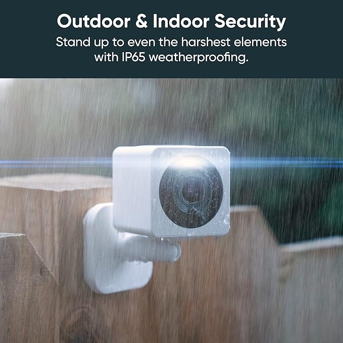 WYZE Cam OG Indoor/Outdoor 1080p Wi-Fi Smart Home Security Camera with Color Night Vision, Wired, Motion Detection, 2-Way Audio, Compatible with Alexa & Google, White (2-Pack), Free Expert Setup