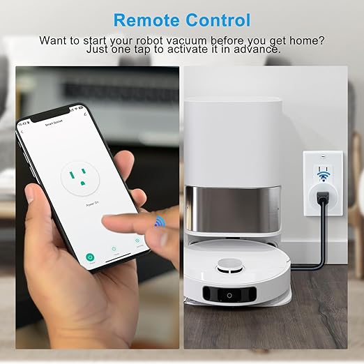 WiFi Smart Outlet Plug with Remote,GreenCycle Electric Smart Plug with Wall Switch,Compatible with Alexa and Google Home via Tuya,15A/1500W,Remote Control from Anywhere,TUV FCC List(2.4G)