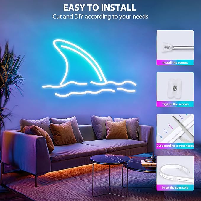 Lamomo LED Neon Rope Lights 32.8Ft, RGB LED Strip Lights Control with App/Remote, Music Sync Color Changing Waterproof Flexible Led Light Strip, Cuttable Gaming 24V Neon Lights for Bedroom Indoor