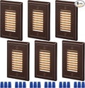 LEONLITE 120V Line Voltage LED Step Lights, Dimmable LED Stair Light, ETL Listed, 3W Surface Mount Louvered Step Light, Vertical Design, Waterproof Aluminum, 3000K Warm White, Bronze, Pack of 6