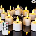 Remote Candles, 12Pcs Timer LED Votive Candle, Realistic 3D Flickering Flameless Tea Lights Candle Battery Operated with 2/4/6/8H Timer for Home Decor- White Base