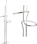 Eyely EYL7028A Jaxon 64" Minimalist Dimmable Metal Integrated LED Floor Lamp for Reading Room, Living Room, Office, Bedroom, Contemporary, Minimalist, Modern, Chrome