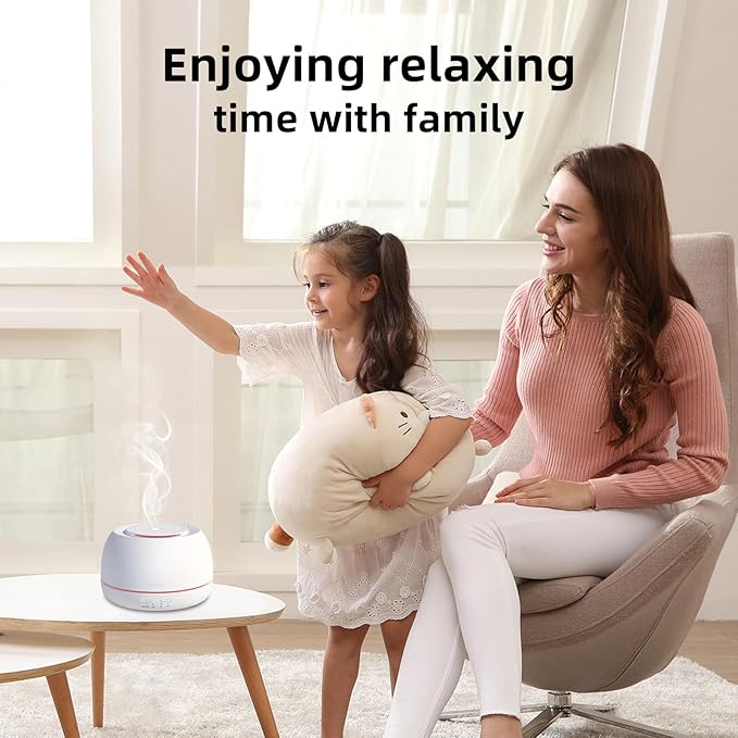 300ML Essential Oil Diffuser - 8 Hours Run Time, Aromatherapy Diffuser with Remote Control, 7-Color LED Lights for Home, Bedroom