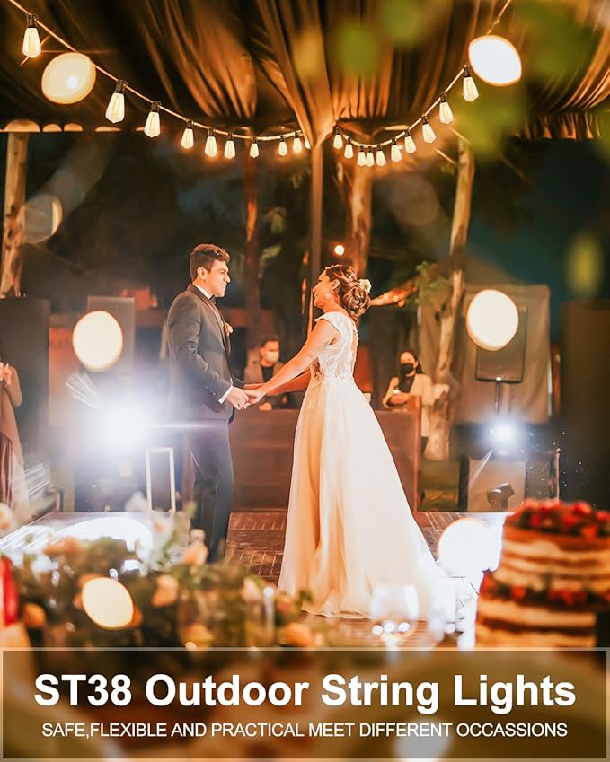 Lightdot 200 FT (2x100FT) Outdoor Led Patio Lights, ETL Listed Led String Lights with Shatterproof Edison Vitage Bulbs, Commercial Grade Hanging Light for Patio Cafe Bistro Backyard