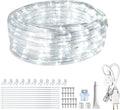 SURNIE Rope Lights Outdoor Waterproof Daylight White: LED 18FT Cuttable Outside Bright 110V Lighting 6000K Flexible Cool Clear Tube, Indoor Deck Patio Xmas Camping Decor, Not Flat Strip