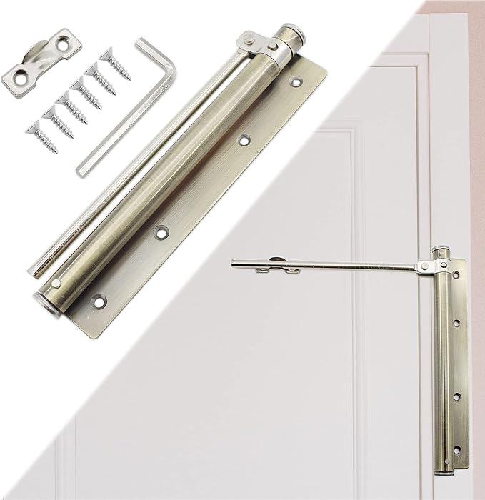 Heavy Duty Automatic Screen Door Closer - Safety Spring Closer for Storm Door, Steel With Adjustable Closing Speed, Smooth and Quiet for Hinge Door