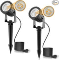 L LOHAS LED 12W Dusk to Dawn Outdoor Lighting, Auto On/Off 3000K Landscape Outdoor Spotlight, IP66 Waterproof Plug in Spot Lights for Yard, Garden, House, Pathway, Plant(2 Pack)