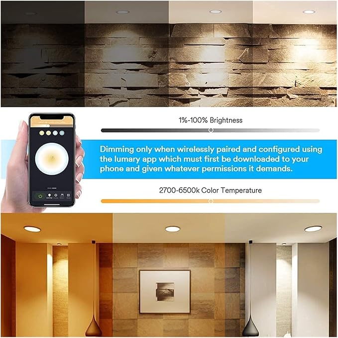 LED Downlight Tuya Smart WiFi Ceiling Light Dimmable RGB+CW+WW Spotlight Lamp Voice Control(1 Piece,15W)