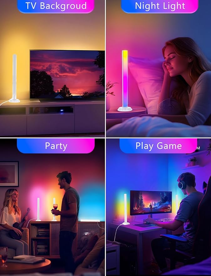 DAYBETTER LED Light Bars, BGRICWW LED Gaming Lights with Scene and Music Modes, Smart Light Bar with Multiple Placement Options, Smart Controller, Mood Lighting, PC Gaming Light Bar for Room Decor