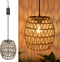 Battery Operated Outdoor Hanging Light Waterproof,6 Hours Timer Seagrass Woven Chandelier Indoor Outdoor Rattan Lantern for Patio Porch Gazebo Garden,Battery Operated Pendant Light with Edison Bulb
