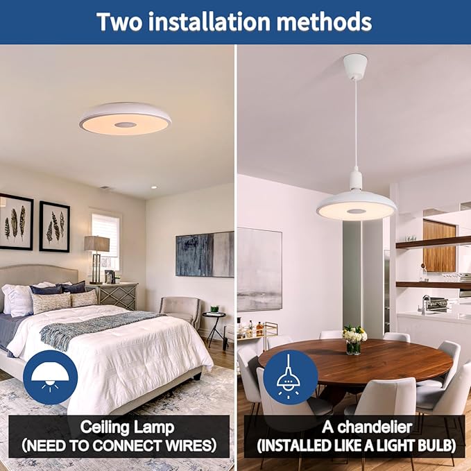 Smart Waterproof LED Flush Mount Ceiling Light Fixture,with Bluetooth Speaker,11 Inch,18 watt,Dimmable Music Lamp,RGB Color Changing Light with Remote Control,for Bathroom,Shower,Bedroom
