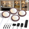 V4light Smart Plug-in LED Puck Lights Brown, Ultra-Thin Under Cabinet Lighting for Kitchen, Closet & Shelf, App, Voice & Hand Control, Compatible with Alexa & Google Home, Dimmable Warm to Cool White