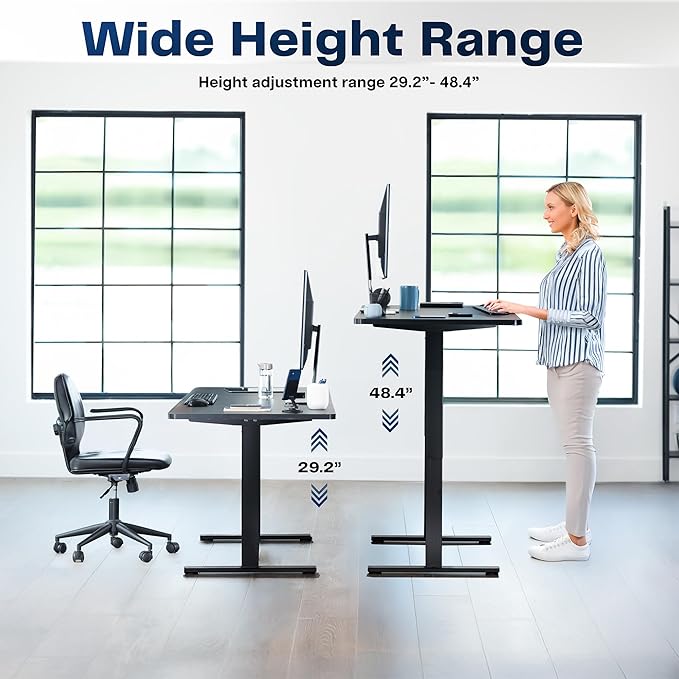VIVO Electric 55 x 28 in Standing Desk, Memory Height Adjustment, 1B Series, Holds 220 lbs, One-Piece Reclaimed Wood Top, White Frame, DESK-KIT-1W55P