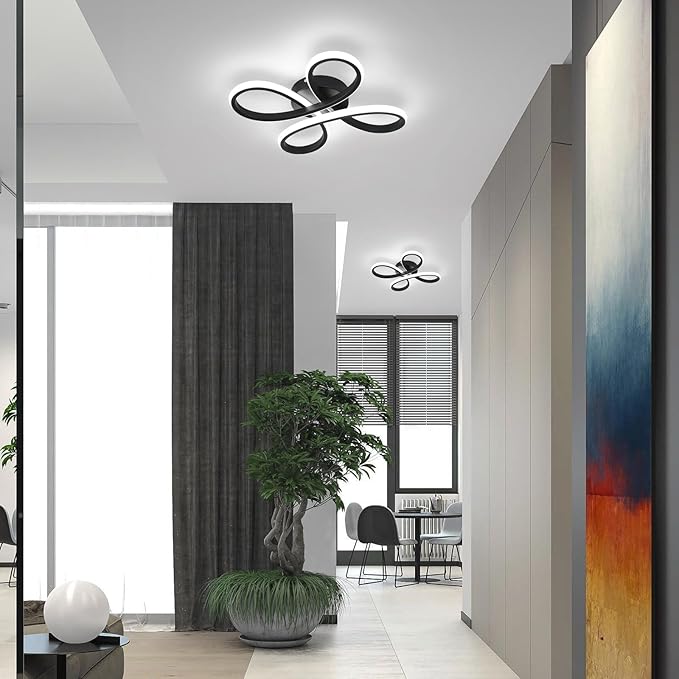 ADISUN Modern LED Ceiling Light, 6000K Semi Flush Mount Ceiling Light Fixture for Living Room, Bedroom, Corridor, Aisle, Hallway - Indoor Lamp, 2 Pack