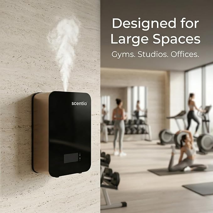 Smart Bluetooth HVAC System with App Control Scent Diffuser | Waterless Diffuser for Home, Office, Large Room, Studio, Yoga,| Coverage Upto 2000 Sq.ft | Scentia CASA SC 2000 Black