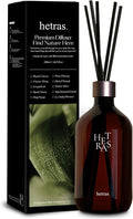 hetras Premium Reed Diffuser Set 16.9 fl.oz. 1 Pack | Grapefruit Scent | Long-Lasting Luxury Fragrance with 10 Reed Sticks for Home & Office | Gifts for Loved One