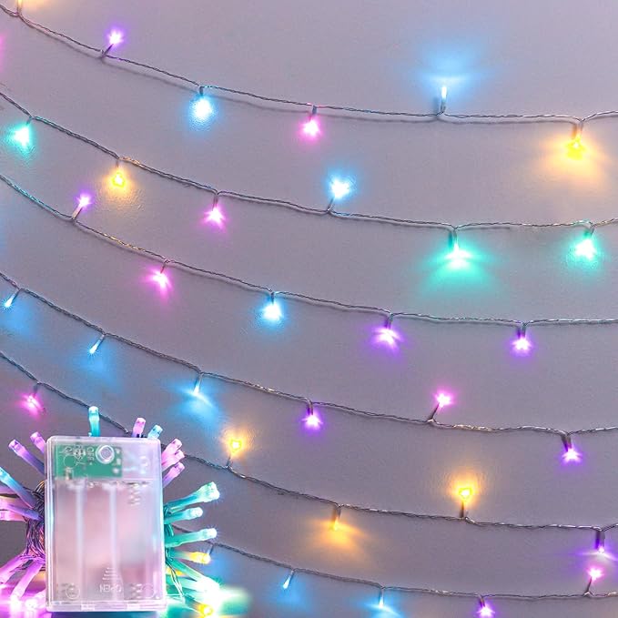ANJAYLIA Easter String Lights Battery Operated, 20ft 40 LED Pastel Fairy Lights, Waterproof Small String Lights for Easter Crafts, Wreath, Table Centerpiece, Garland, Party Decor
