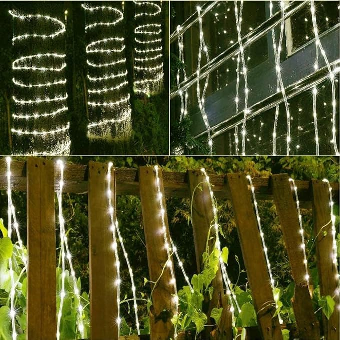 164ft 2-Wire Waterproof LED Rope Light Kit, 1/2" Rope Lights Outdoor, 110V-120V PVC 30 LED/M Tube Lights Strip for Background, Outdoor, Christmas, Home Decoration(Warm White)