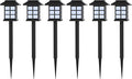 6-Piece Solar Outdoor Lights Set - Weather-Resistant Outdoor Lighting for Path, Landscaping, and Driveway - LED Light Fixtures by Pure Garden (Black)
