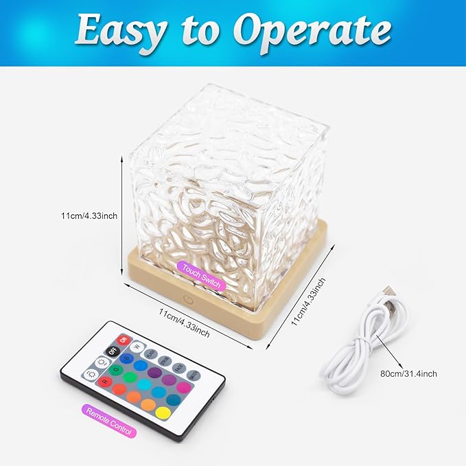 ELOUYCKE Ocean Wave Projector Light, 16 Colors Galaxy Projector Night Light Water Ripple Lamp Ambient Lighting with Remote Control, Mood Lights for Bedroom Shower Office Bar Game Room Kids Gifts