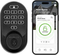Kwikset Halo Wi-Fi Smart Lock, Keyless Entry Door Deadbolt, Geofence Auto-Unlock, Grade AAA Certified, No Hub Required Easy Install, Matte Black Lifetime Finish Warranty, Backlit Keypad
