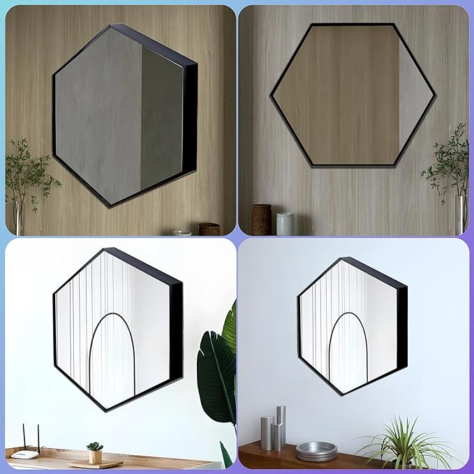 3D Infinity Mirror Light, 28" Hexagon LED Tunnel Wall Light with 358 LEDs, App & Remote RGB Color Changing Mirror for Gaming Room Decor, Party, Bar, Geometric Art Deco Wall Mounted