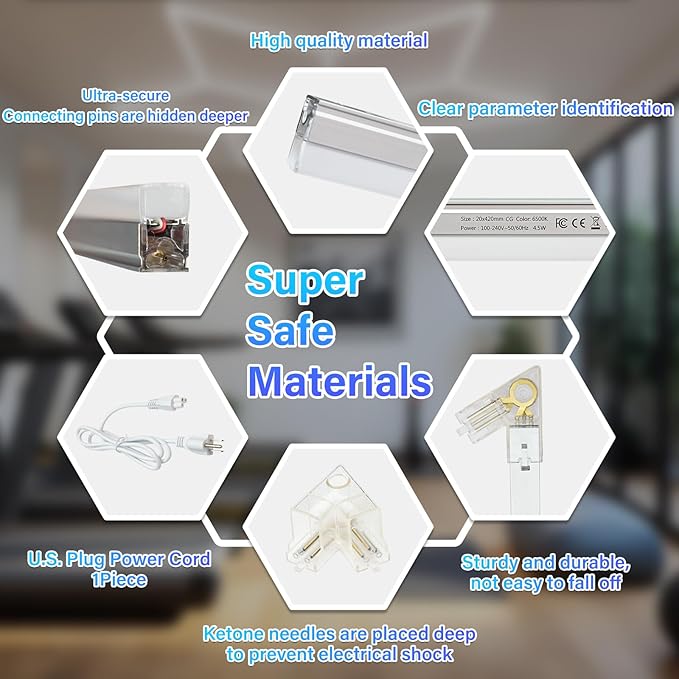 Hexagon LED Lights - Super Bright 8910LM Hex Lights - 6500K Cool White Aluminum Garage Lighting for Workshop, Shop Lights, Home Gym, Basement, Studio & Warehouse