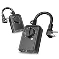 BN-LINK Outdoor Light Timer with Dusk to Dawn Sensor, Weatherproof Dual Grounded Outlets for Christmas Decorations, 15A 1/2HP ETL Listed(2 Pack)