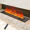 3D Water Vapor Fireplace Smart Electric Flame Decoration Steam Fireplace Humidifier W/Tap Water for Office, Home, Hotel,Restaurant(Single,39.3")