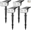 LETMY Solar Spot Lights Outdoor Waterproof with Bigger LED, 4 Pack Auto ON/OFF 135°Adjustable Solar Lights Outdoor, 2-in-1 Wall Lights & 2 Modes Landscape Spotlights for Tree Yard Pathway Garden Decor