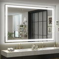 OKPAL48x36 LED Bathroom Mirror, Anti-Fog Lighted Bathroom Mirror, Dimmable Lighted Vanity Mirror, LED Vanity Mirror with Lights, Shatterproof, ETL Listed, Horizontal/Vertical
