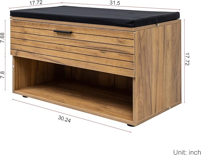 Coat Rack with Storage Bench and Hooks - Modern Entryway Organizer with 3-Tier Shoe Cabinet & Wall-Mounted Coat Hanger, Space-Saving Entry Hall Furniture for Coats, Shoes, Bags (71.21 lbs)