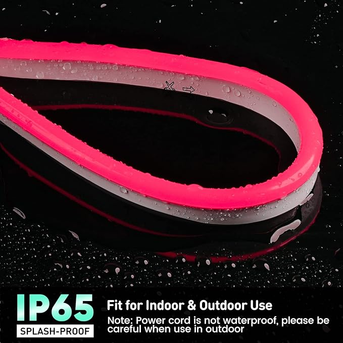 GZBtech Flexible LED Neon Rope Lights 33FT,AC 110-120V Waterproof Strip Light, 120 LEDs/M Cuttable Connectable Neon Lighting for Indoor Outdoor Home Decor/Commercial Building Use-Red 10M, ETL Listed