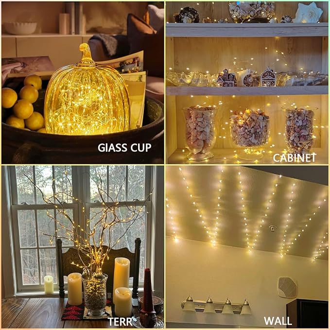 USB Fairy Lights Plug in, 33 Feet 100 LED Twinkle String Lights with Remote and Timer, Waterproof 8 Modes for Bedroom Indoor Wreath DIY Party Wedding Christmas Holiday Decoration(2 Pack Warm White)