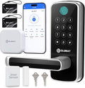 Smart Lock with WiFi Gateway, Keyless Entry Lock with Handle - Locks for Front Door with Keypad - Fingerprint Lock - App Control with Door Sensor - Auto Lock