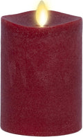 Luminara - Flameless LED Battery Operated Flickering Pillar Candles - Red - Pack of 1-3x4.5 - Realistic Moving Flame Real Wax Indoor/Outdoor Decor