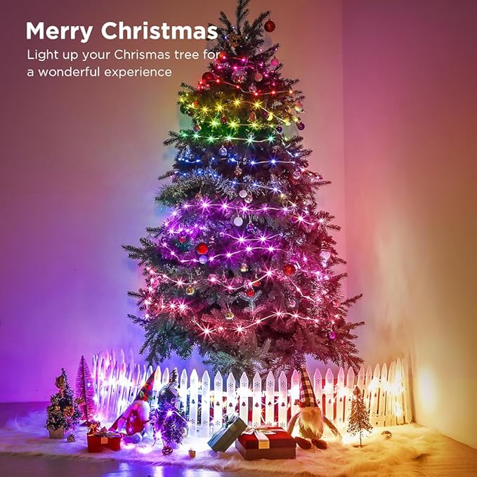 String Lights, 50ft 150 LED Lights Color Changing String Waterproof, 200+ Preset Scene Modes, Smart App & Remote for Indoor Outdoor Christmas Decoration Party Holiday Home Bedroom Patio Decor