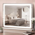 HNV 23"x17.8" Vanity Mirror with Lights, LED Makeup Mirror, Hollywood Lighted Mirror with 3 Color Modes & Adjustable Brightness, Smart Touch Control, White