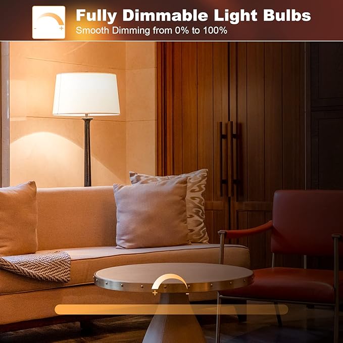 A19 Vintage LED Edison Light Bulbs 40 Watt, 4-Pack Dimmable A19 4W 2200K Amber Warm Light Bulbs, E26 Base, 4W Equal 40 Watt Incandescent Bulbs, Decorative Antique Spiral LED Bulb, 300LM