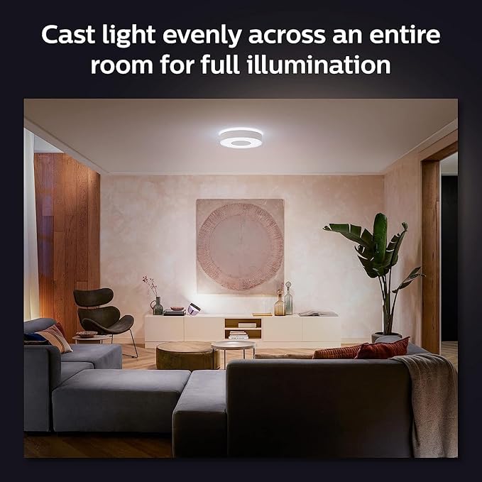 Philips Hue Infuse Medium Ceiling Lamp, White - White and Color Ambiance Color-Changing Smart LED Light - 1 Pack - Control with Hue App - Compatible with Alexa, Google Assistant, and Apple Homekit