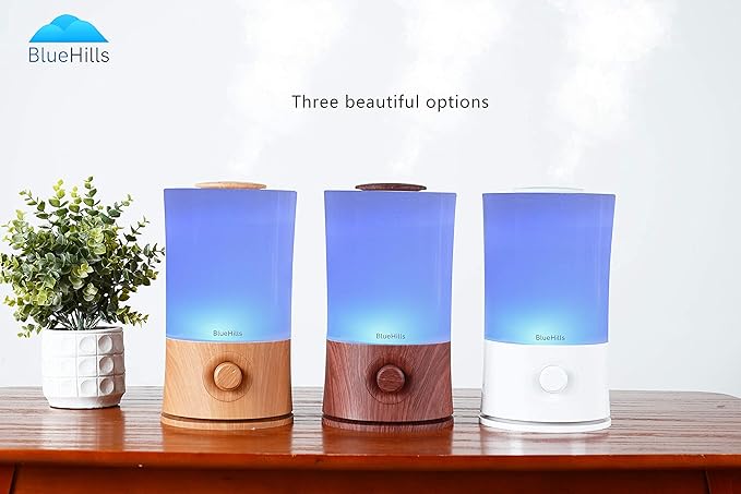 BlueHills Premium 2000 Ml and 3000 Ml Set of 2 Large Essential Oils Diffusers for Large Rooms Big Capacity Models Adjustable Cool Mist Great Gift – Value Pack of 2 Dark Wood Grain