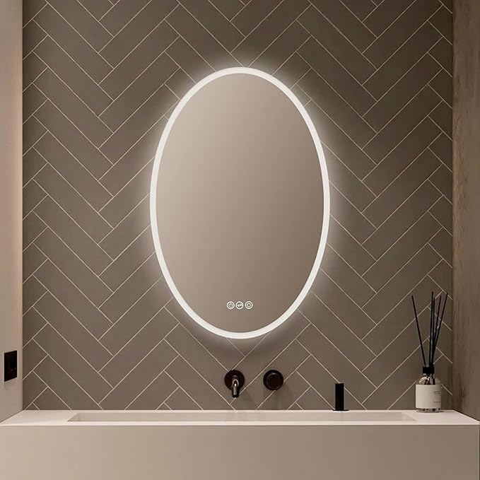 Blossom 24'' x 36'' LED Mirror for Bathroom Lighted Vanity Mirror for Wall Front Lights + Backlit LED Bathroom Mirror Anti-Fog Tempered Glass ETL Listed, Wall Mounted LED Vanity Mirror