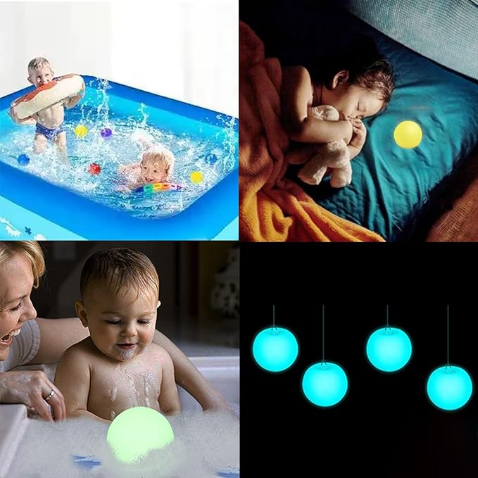 Borelor Floating Pool Lights,3-Inch USB Rechargeable & Remote Control Globe Lamp IP68 Waterproof 16 Color Change Hot Tub Bath Lights, Party Holiday Outdoor Christmas Decorations(1 Pack)