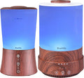 BlueHills Premium Set of Two Large 2000 ML and 2500 ML XL Essential Oil Diffusers Humidifier Combo for Large Room Home with Décor LED Lights Great Gift – Value Pack of Dark Wood Grain.