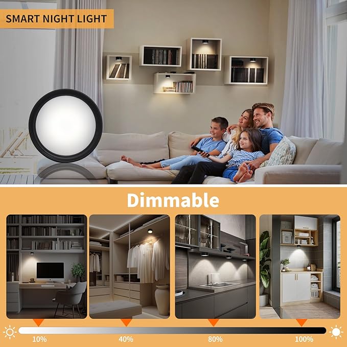 Wireless LED Puck Lights with Remote, 3-Pack 2.9” AA Battery Operated Under Cabinet Lighting for Closet/Kitchen/Shelf, 3 Color Dimmable Magnetic Sitck on Lights with Timer