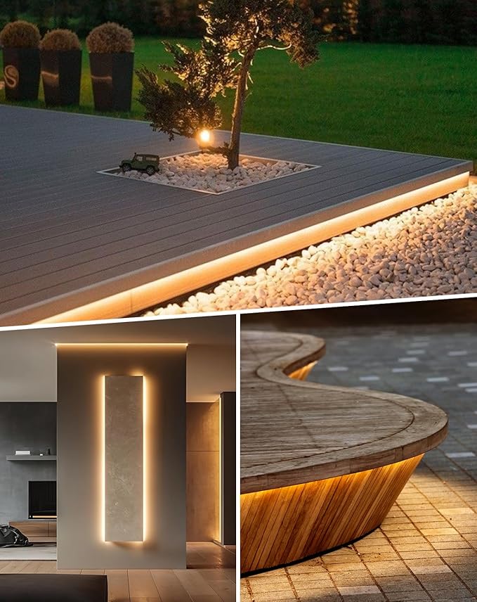 Shine Decor LED Neon Rope Lights AC 120V, Expandable & Cuttable 120LEDs/M Bright Strip Lighting, ETL Cold-Resistant & IP65 Waterproof for Indoor Outdoor, 8x16mm, 2500K Warm White, 32.8ft