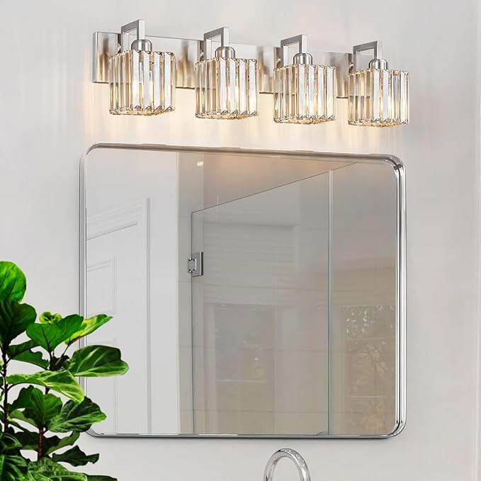 19.5" KnurledBrassWallSconcesSetof2,BronzeBathroomVanityLightFixtureswithWaterRipplesGlassTube,ModernLampforBedroom,LivingRoom,Hallway,Staise,Mirror,Kitchen