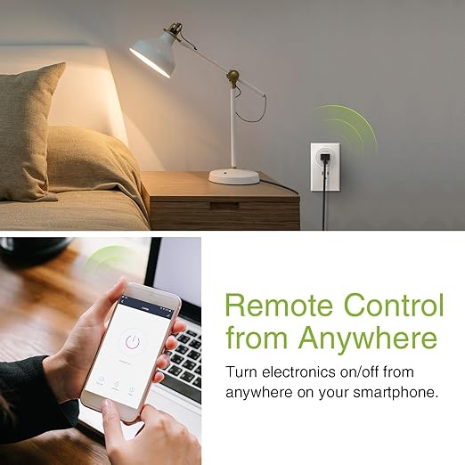 GHome Smart Plug Mini, WiFi Smart Outlet Plug Compatible with Alexa and Google Home, Timer Outlet with APP Control, Smart Plugs Only Supports 2.4GHz Network, No Hub Required, ETL FCC Listed, White