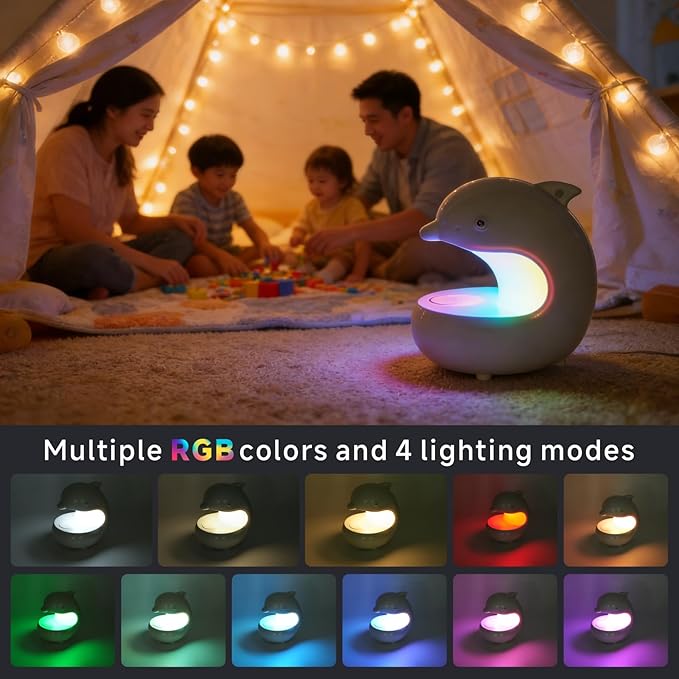 Smart LED Night Light with Bluetooth Speaker, Rechargeable Table Lamp with 15W Wireless Charging | 4 Lighting Modes | Timing | Dimmable Atmosphere Lamp for Bedroom, Home Decor, Party, Office